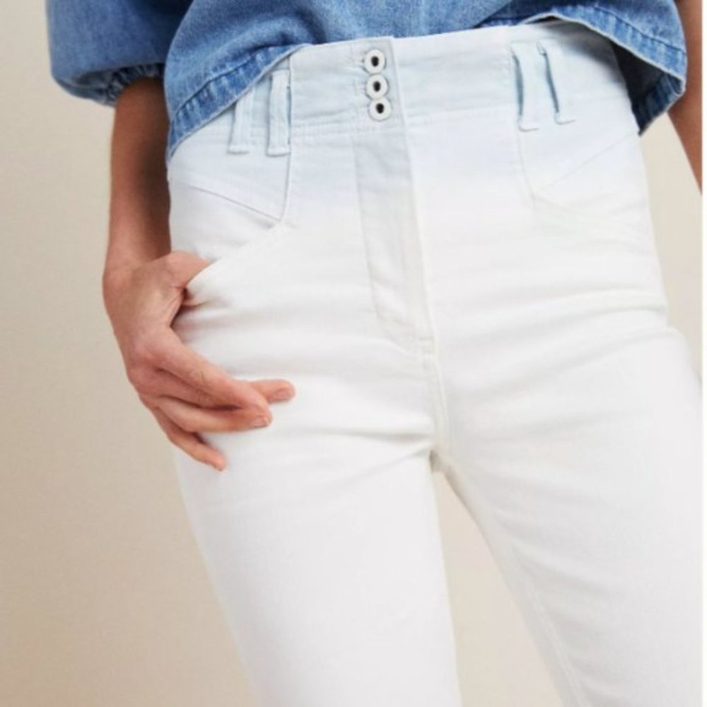 Anthropologie Ultra High-Rise Dip-Dyed Slim Jeans - Picture 4 of 8